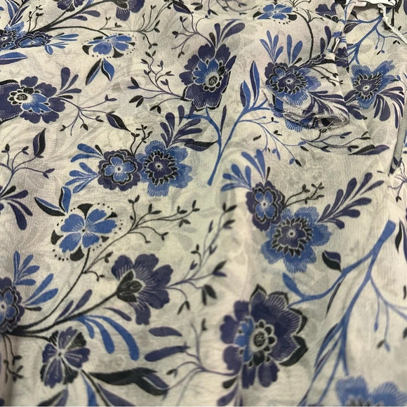 NWT MISA Lorena XS Long Sleeve Mini Dresss Size XS Floral Chiffon Tiered Skirt - Picture 7 of 15